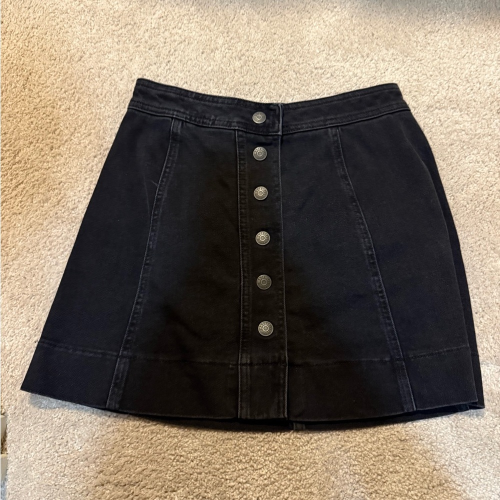 Madewell Black Denim Mini Skirt